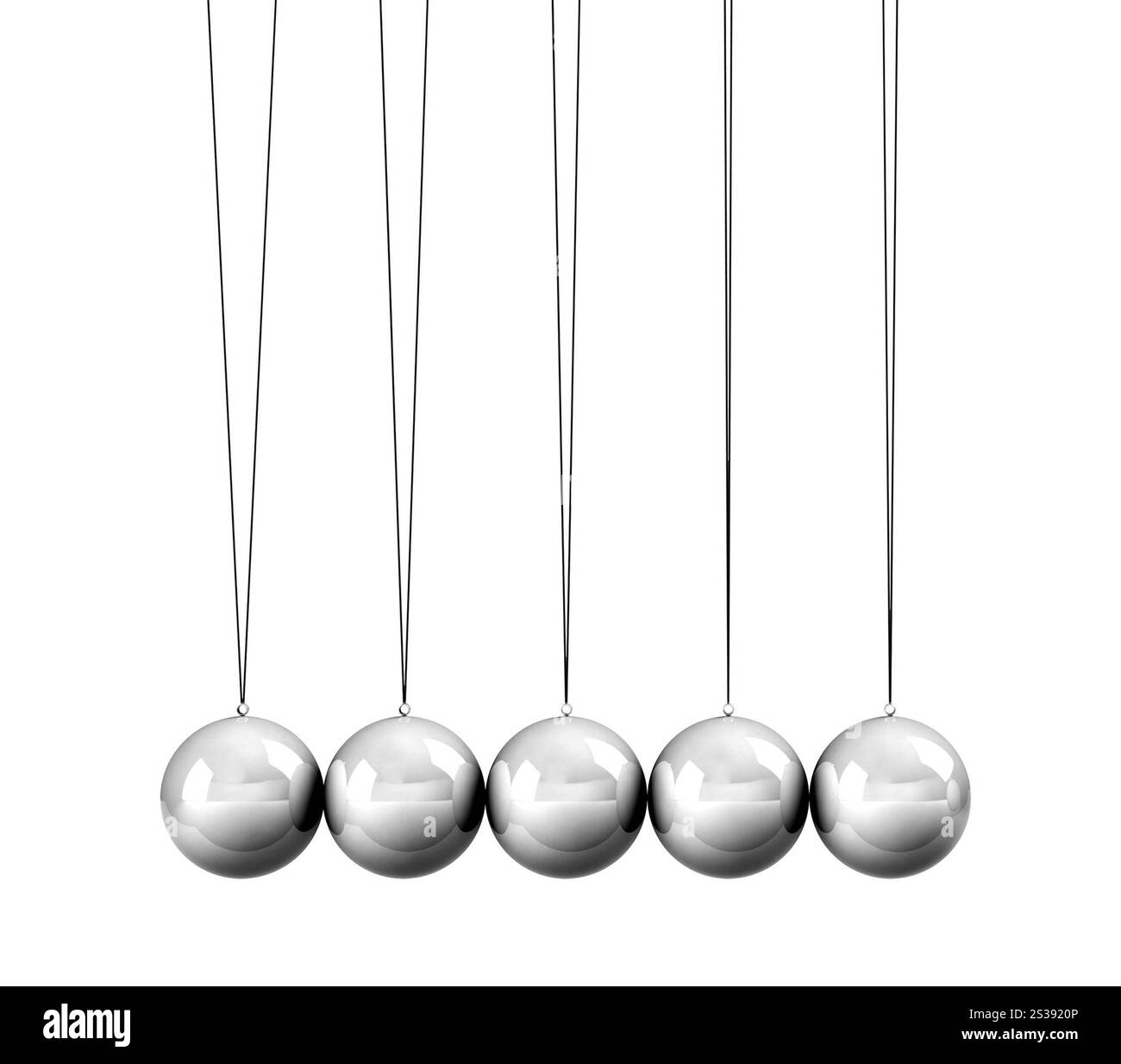 Kollisionskugeln schließen sich isoliert auf weißem Hintergrund. Kollisionskugeln aus nächster Nähe Stockfoto