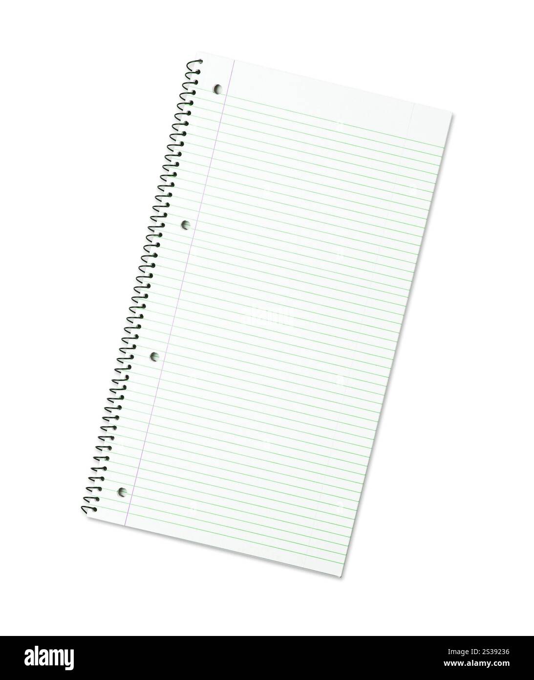 Leeres Papier isoliert auf weißem Hintergrund. Leeres Papier isoliert auf weiß Stockfoto