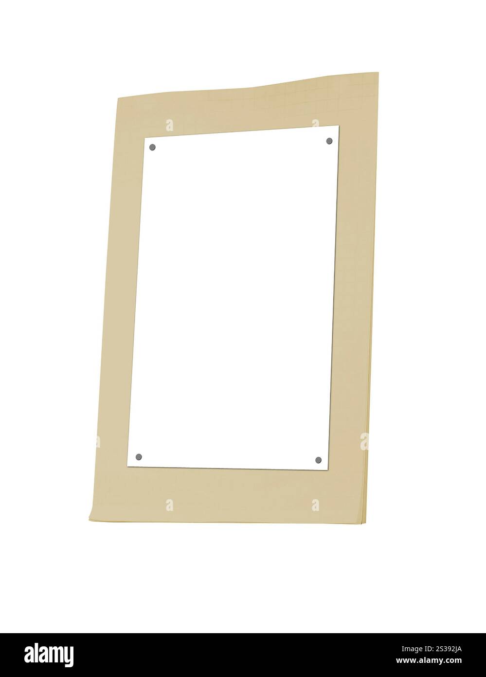 Staffelei mit leerer Leinwand isoliert auf weiß. Staffelei mit leerer Leinwand Stockfoto