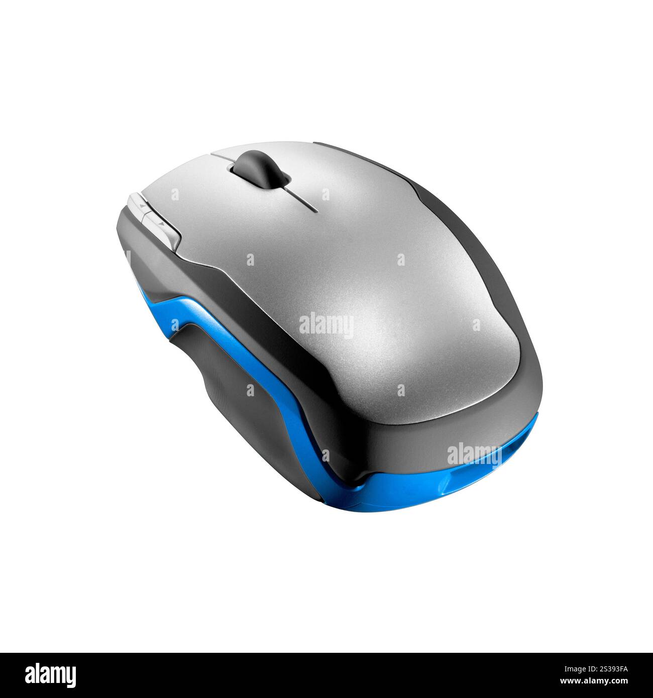 Blaue Maus isoliert auf weiß Stockfoto