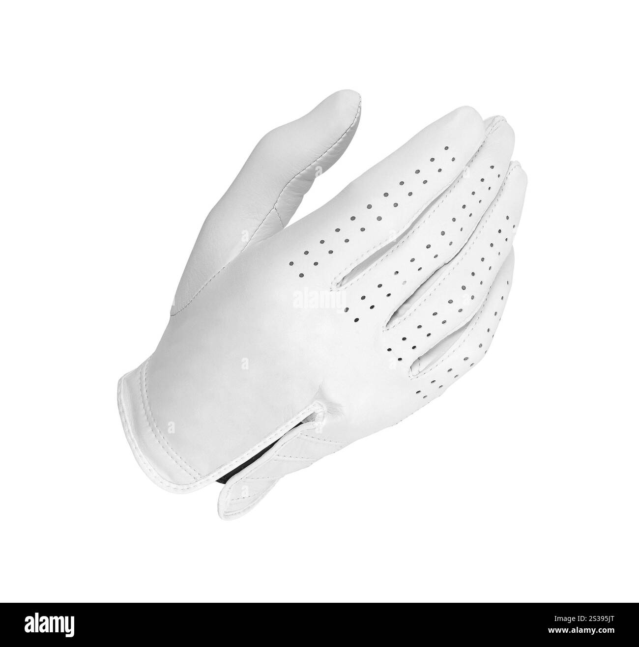 Weiße Lederhandschuhe isoliert auf weißem Hintergrund. Weiße Lederhandschuhe isoliert auf dem Weißen Stockfoto