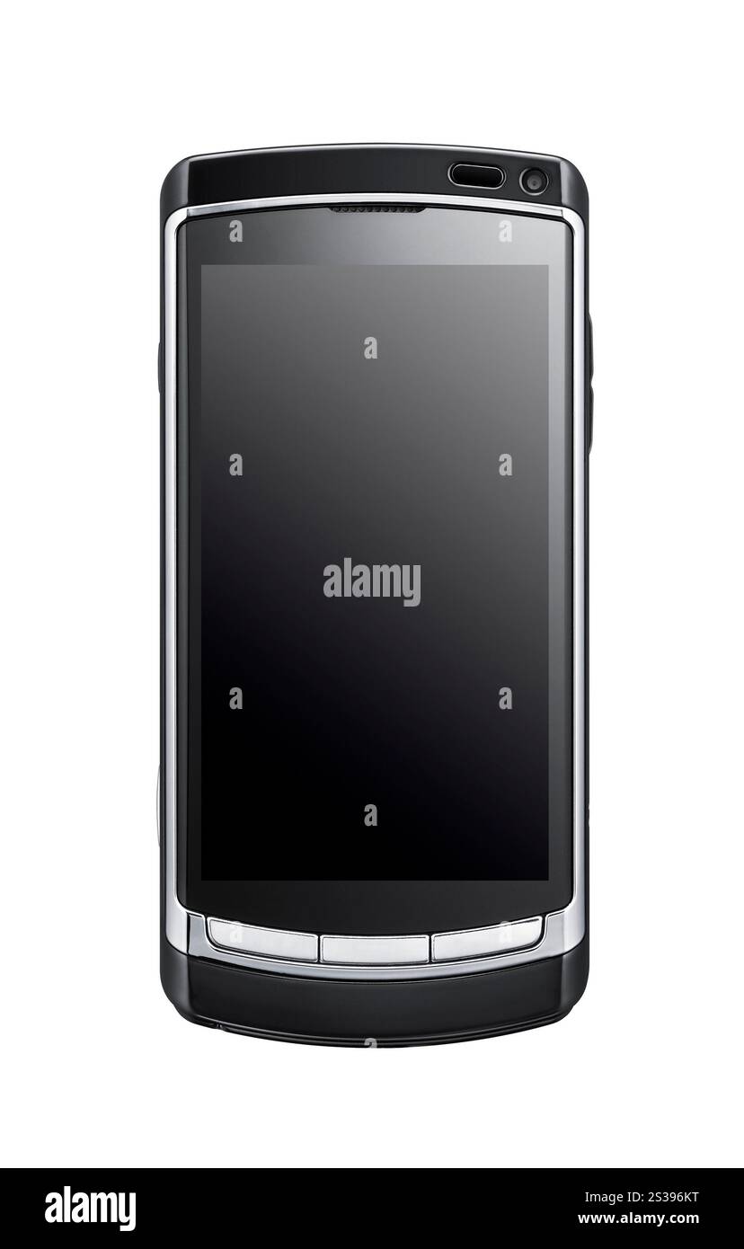 Isoliertes altes Mobiltelefon auf weißem Grund Stockfoto