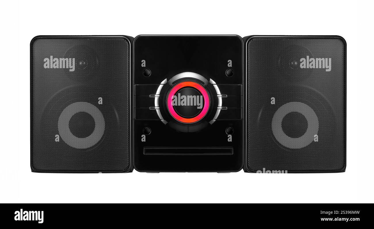 Music Center isoliert auf weiß Stockfoto