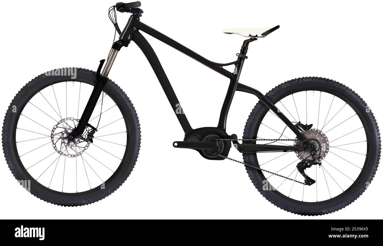 Mountainbike isoliert auf weiß Stockfoto