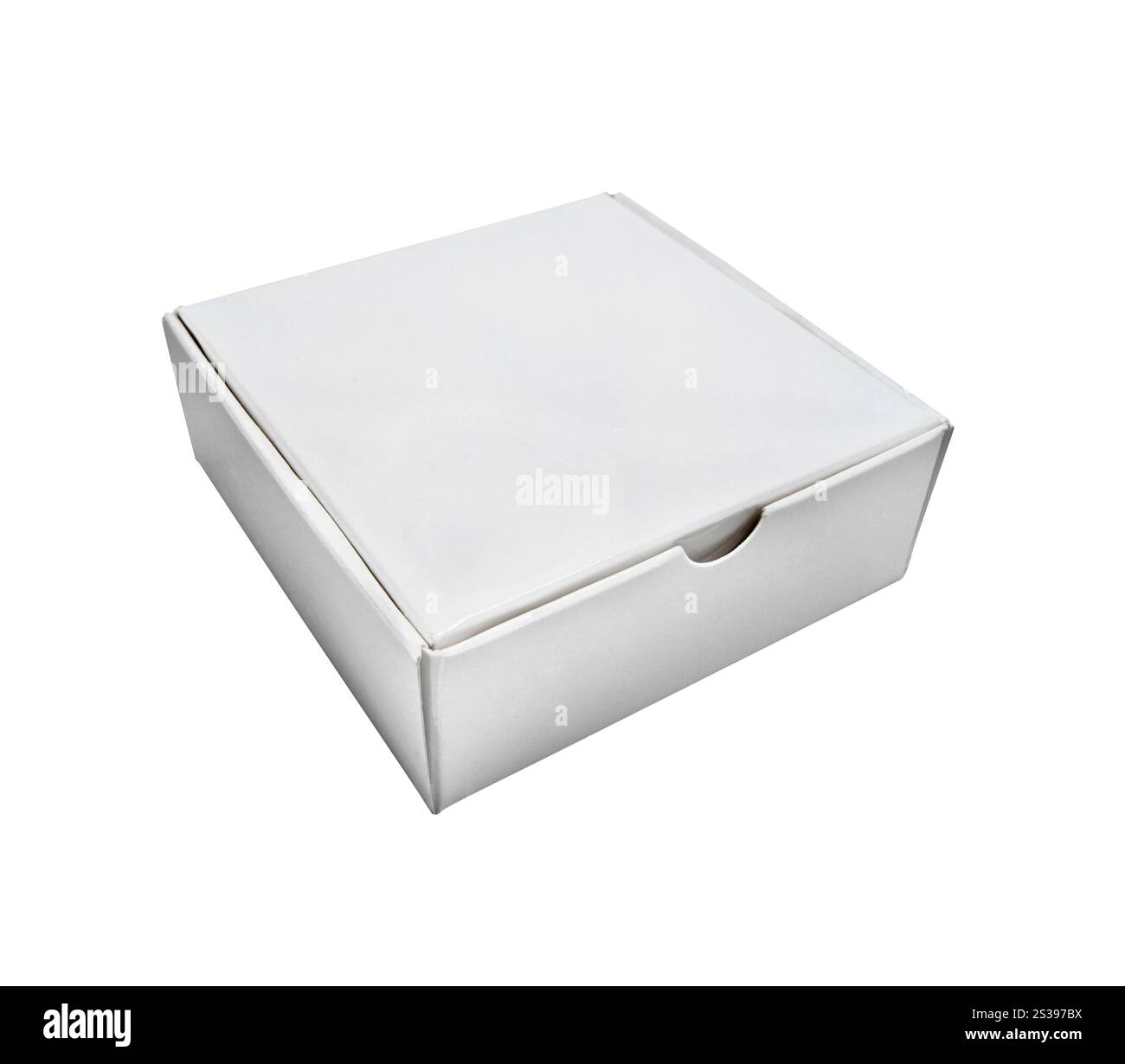Karton Mit Weißem Produkt Stockfoto