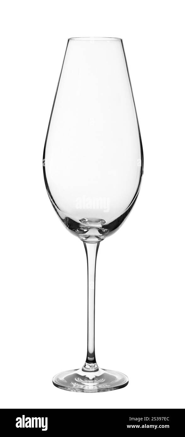 Leeres, transparentes Glas auf weißem Hintergrund Stockfoto