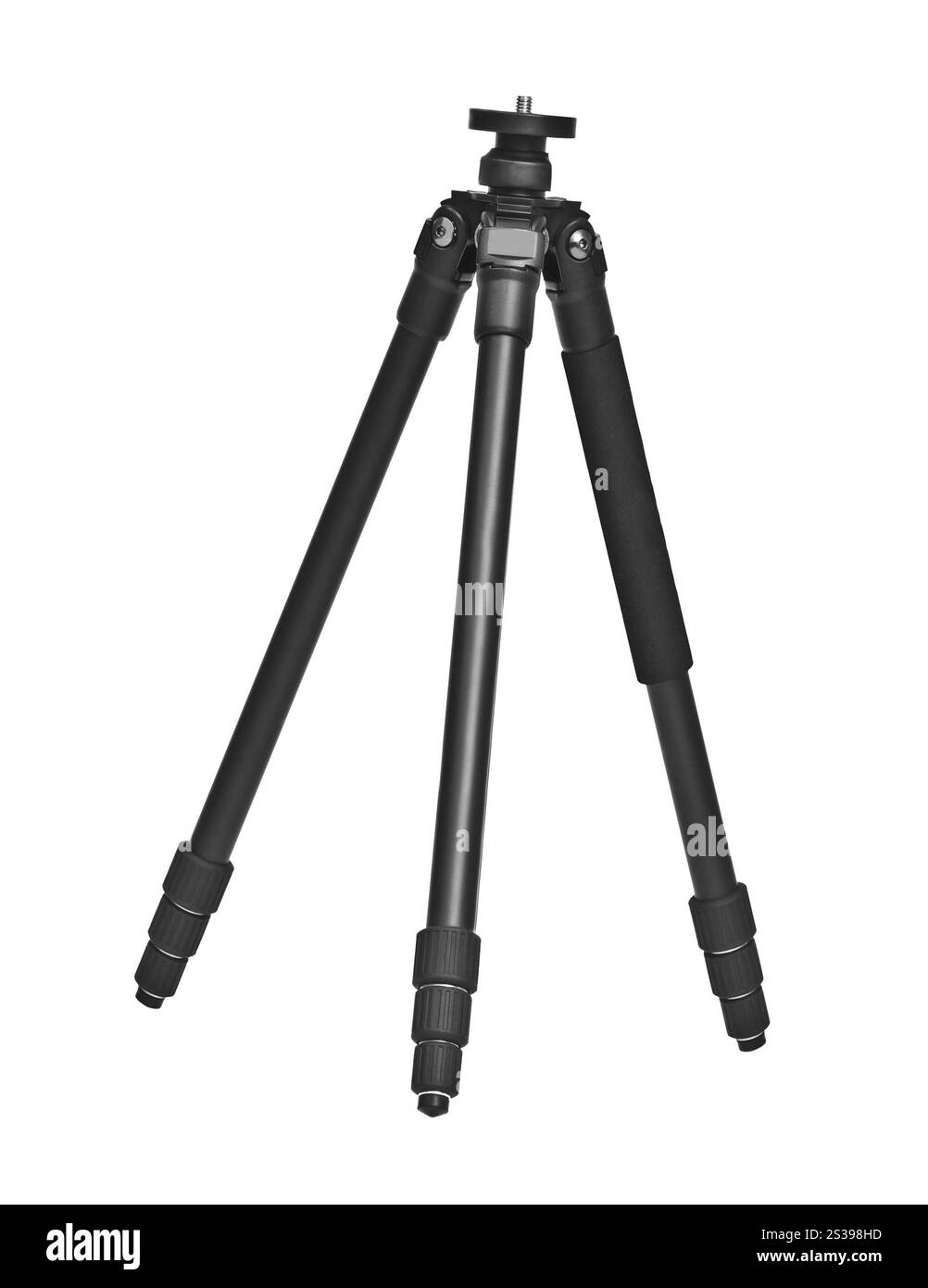 Fotostativ isoliert auf weißem Hintergrund. Fotostativ Stockfoto