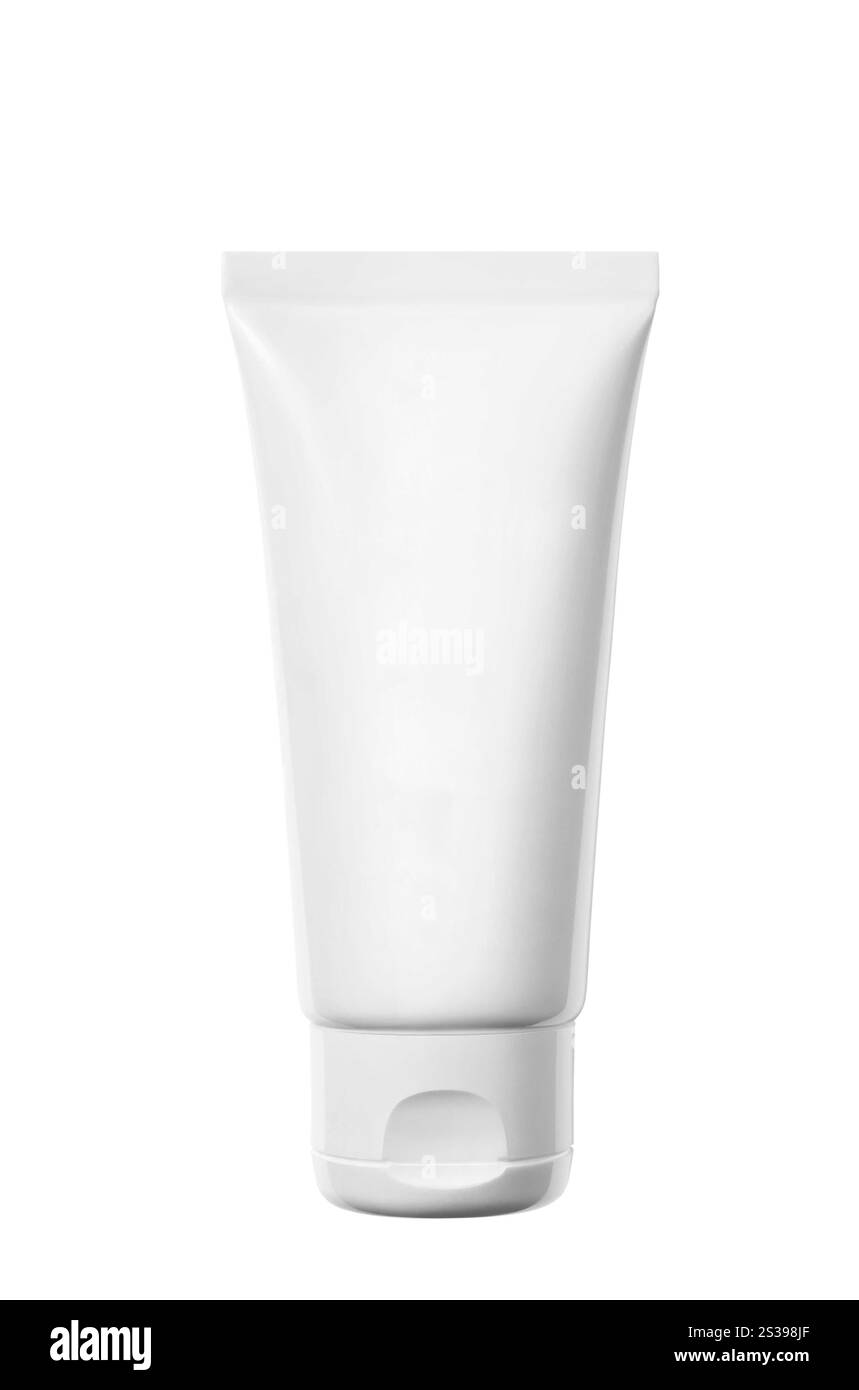 Weiße Röhre isoliert auf weißem Hintergrund. Weiße Röhre Stockfoto