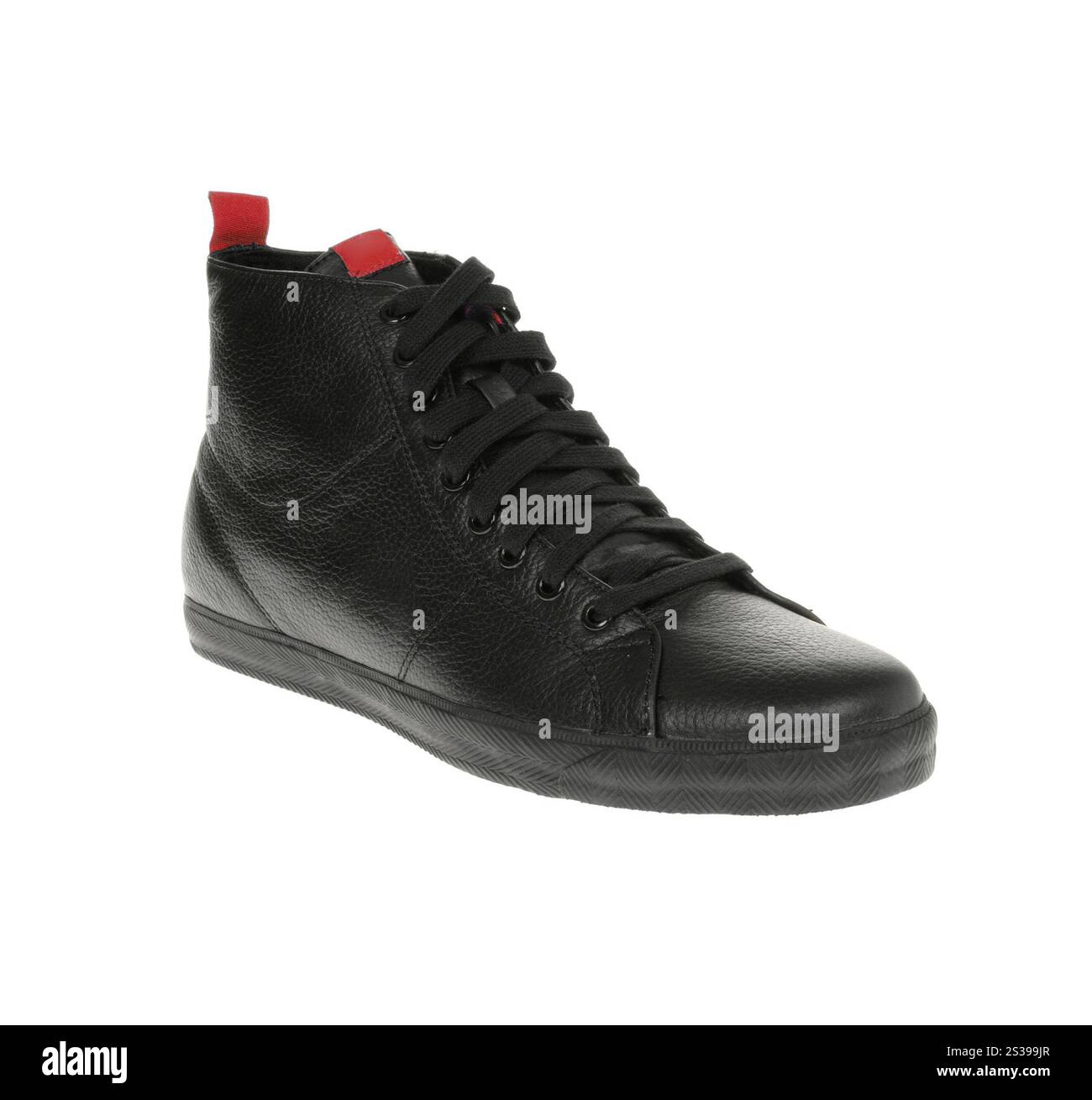 Schwarze Schuhe isoliert auf weißem Hintergrund. Schwarze Schuhe Stockfoto