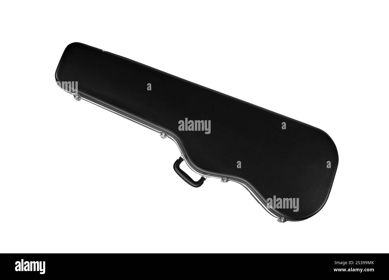 Gitarrengehäuse isoliert auf weiß Stockfoto