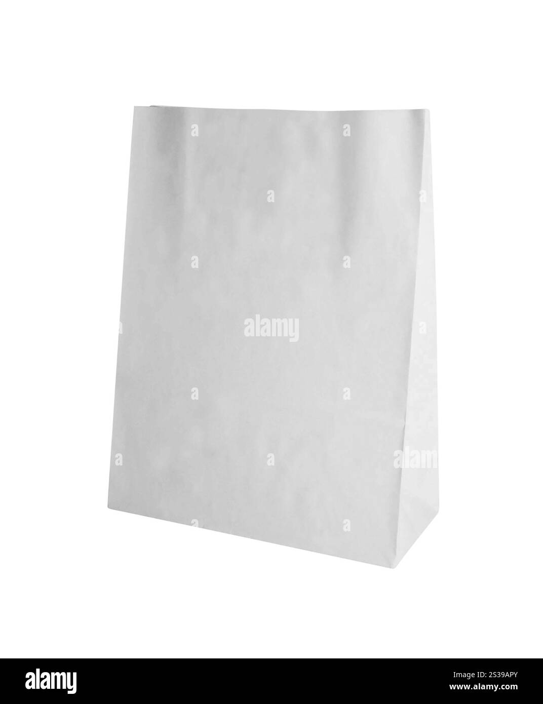 Recyceln Sie den braunen Papierbeutel, der auf weiß isoliert ist Stockfoto