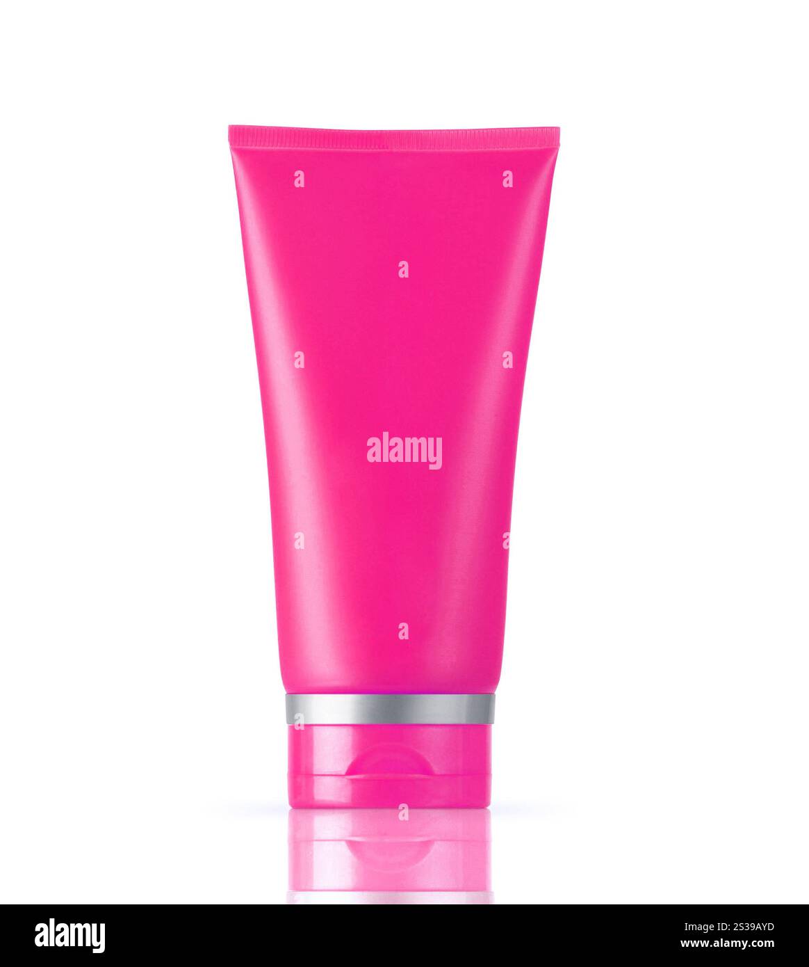 Rosafarbene Röhre. Orangefarbenes Leeres Röhrchen Stockfoto