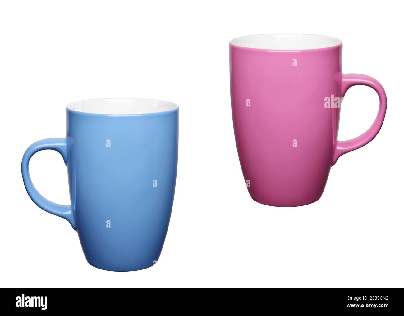Blaue und pinkfarbene Tasse. Blaue Tasse Stockfoto