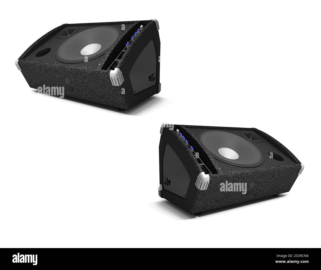 Lautsprecher auf weißem Hintergrund isoliert. Lautsprecher auf weißem Hintergrund Stockfoto