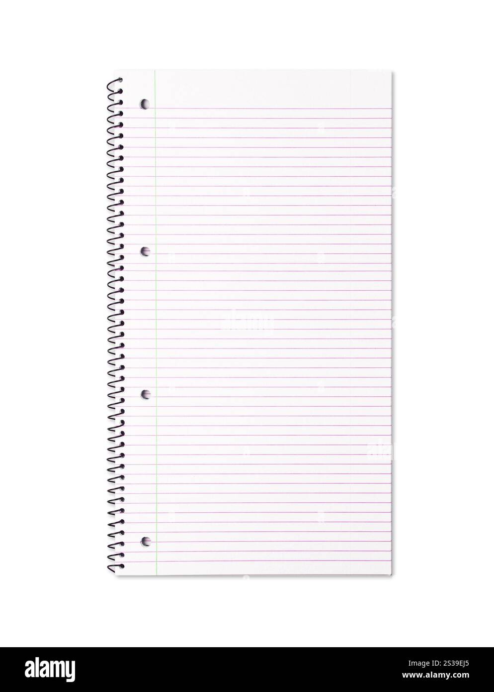 Leeres Papier isoliert auf weißem Hintergrund. Leeres Papier isoliert auf weiß Stockfoto