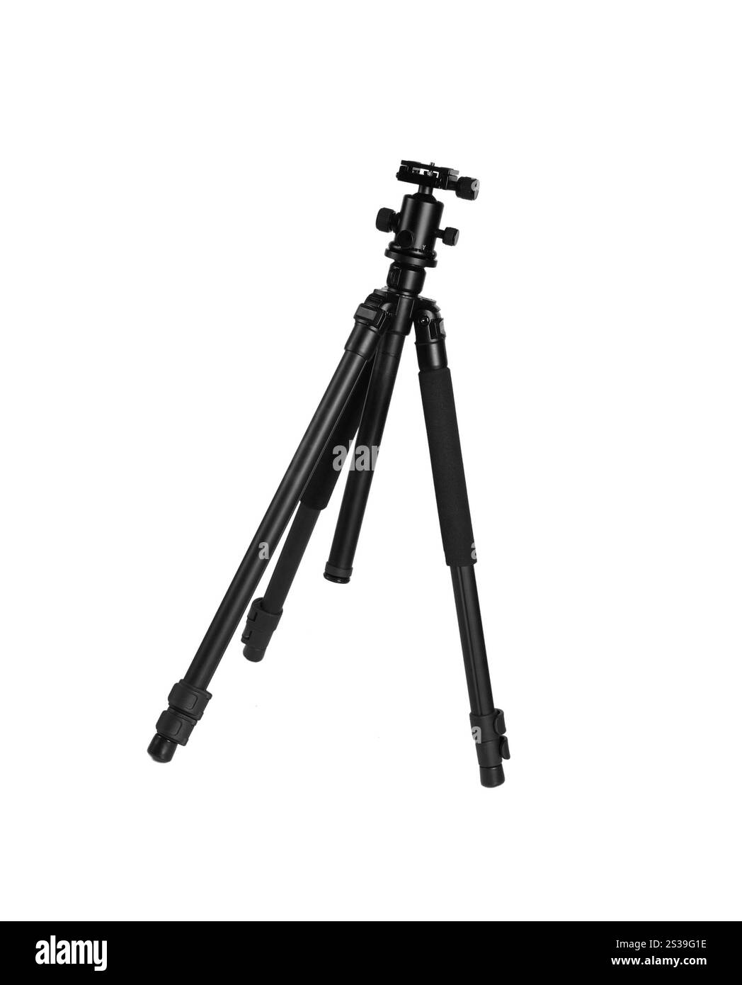 Fotostativ isoliert auf weißem Hintergrund. Fotostativ isoliert Stockfoto