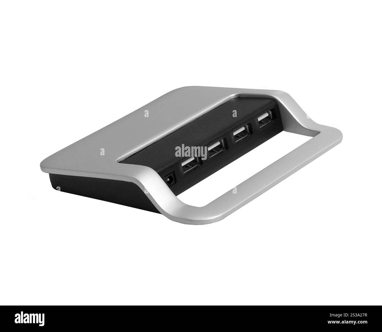 Seitenansicht der USB-Anschlüsse eines Laptops. USB-Anschlüsse des Computers Stockfoto