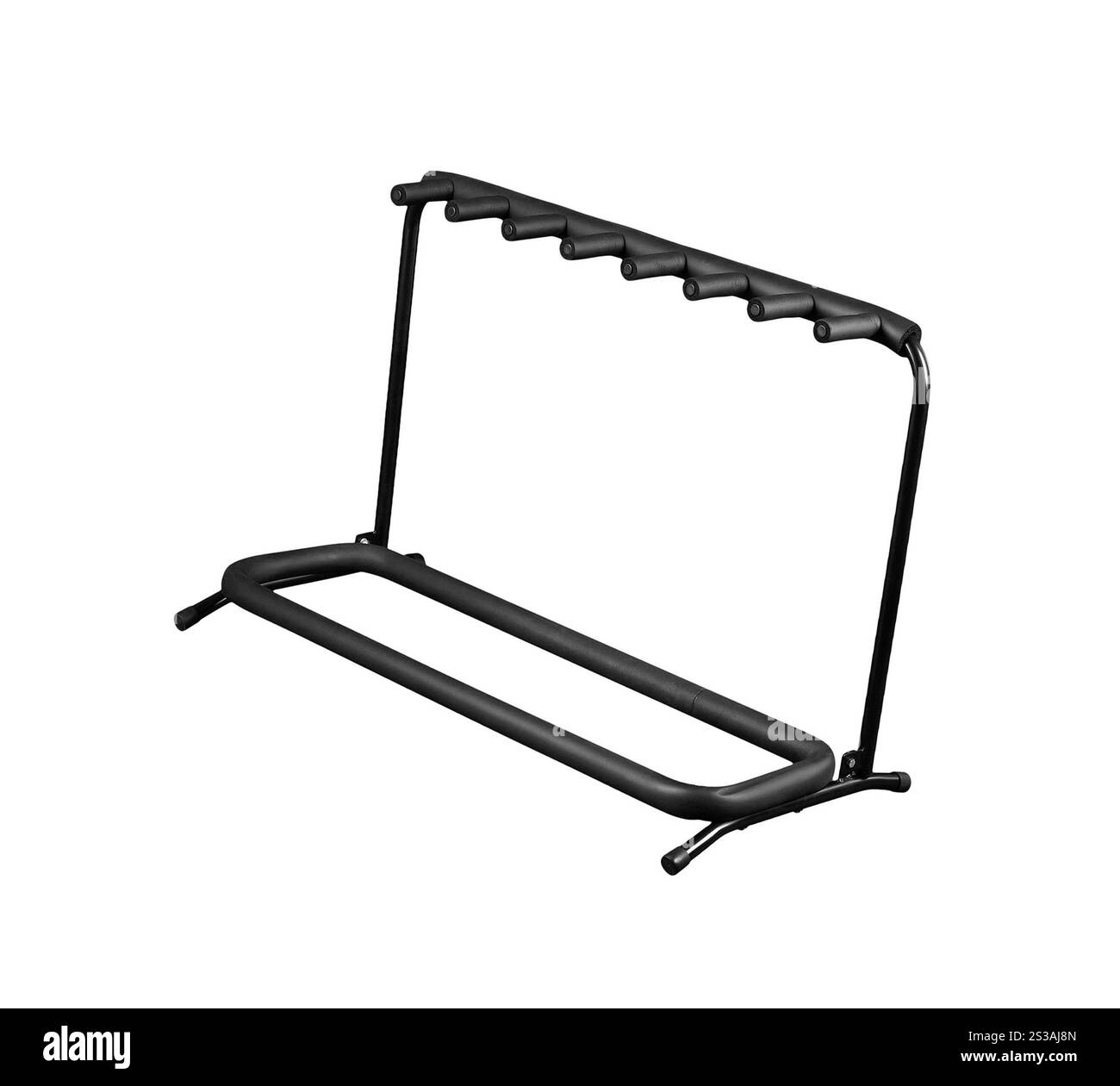 Fahrradparkplatz isoliert auf weiß. Fahrradparkplatz Stockfoto