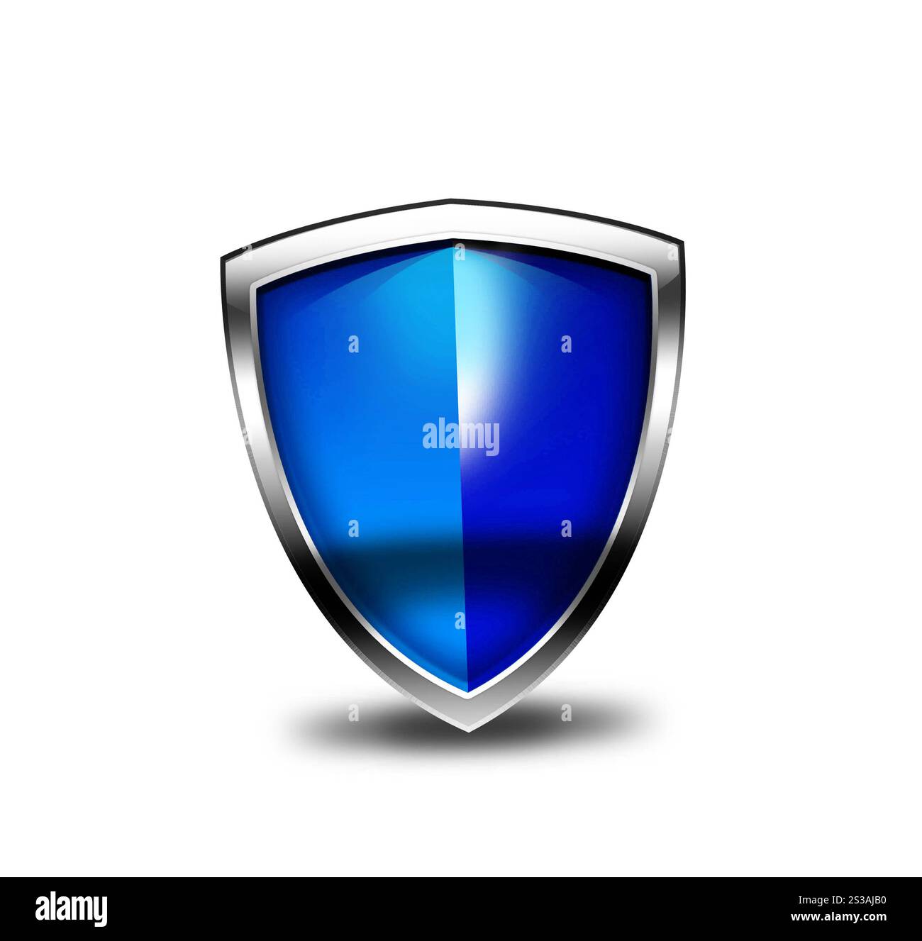 Blauer Sicherheitsschild. Roter Sicherheitsschild Stockfoto