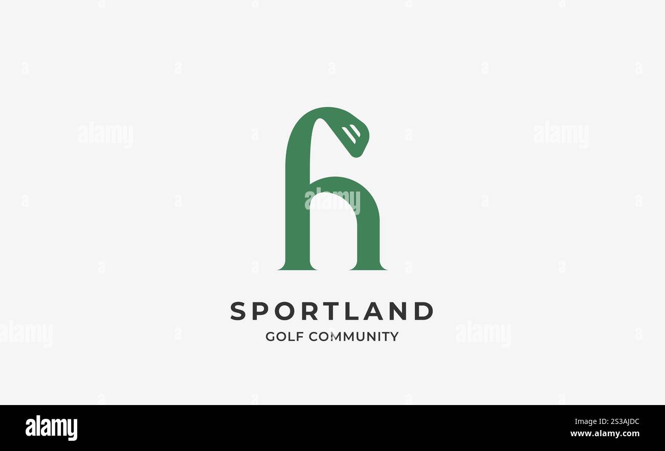 Monogramm-Logo Initial H und Golf. Golfball, Golfstick und Sporttypografie-Konzept. Design von Club- und Community-Vorlagen. Club und Community Stock Vektor