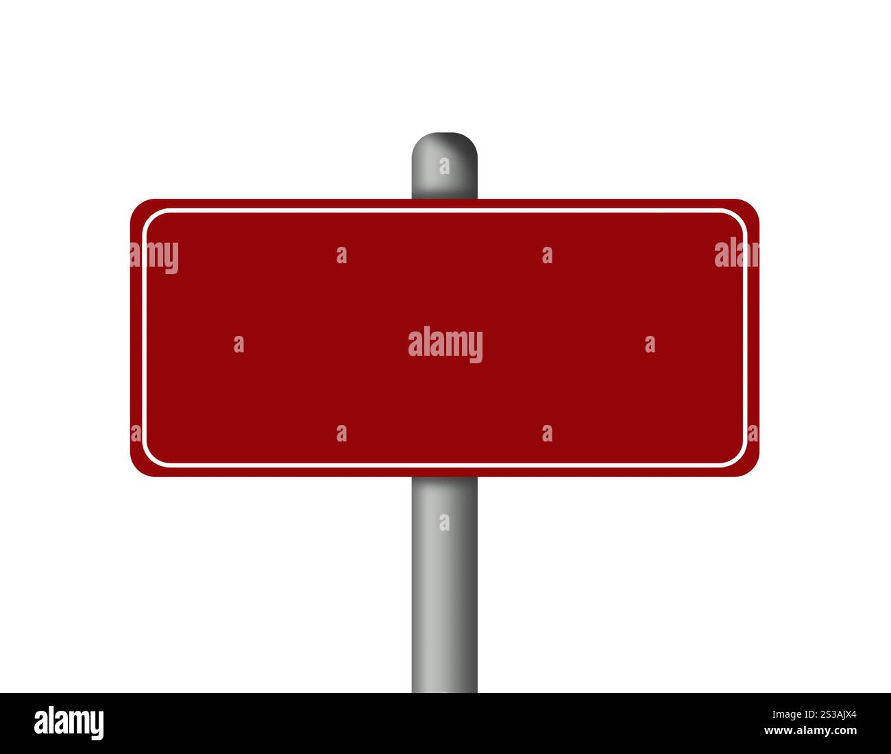 Das leere Straßenschild isoliert auf dem Hintergrund. Das leere Straßenschild ist isoliert Stockfoto