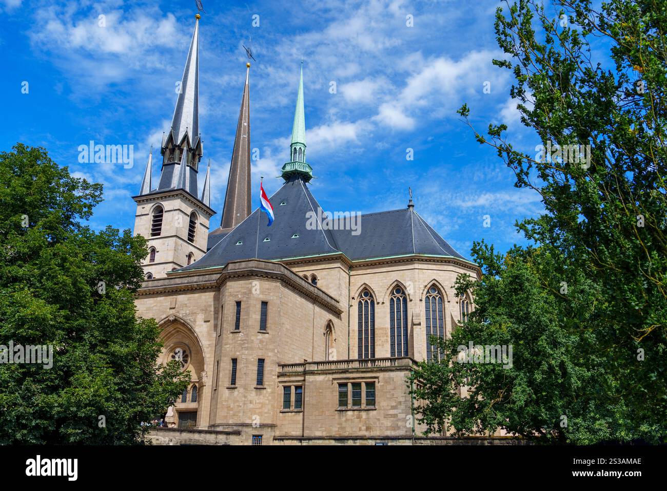 Kathedrale Notre-Dame in Luxemburg-Stadt, Luxemburg - gotische architektonische Schönheit Stockfoto