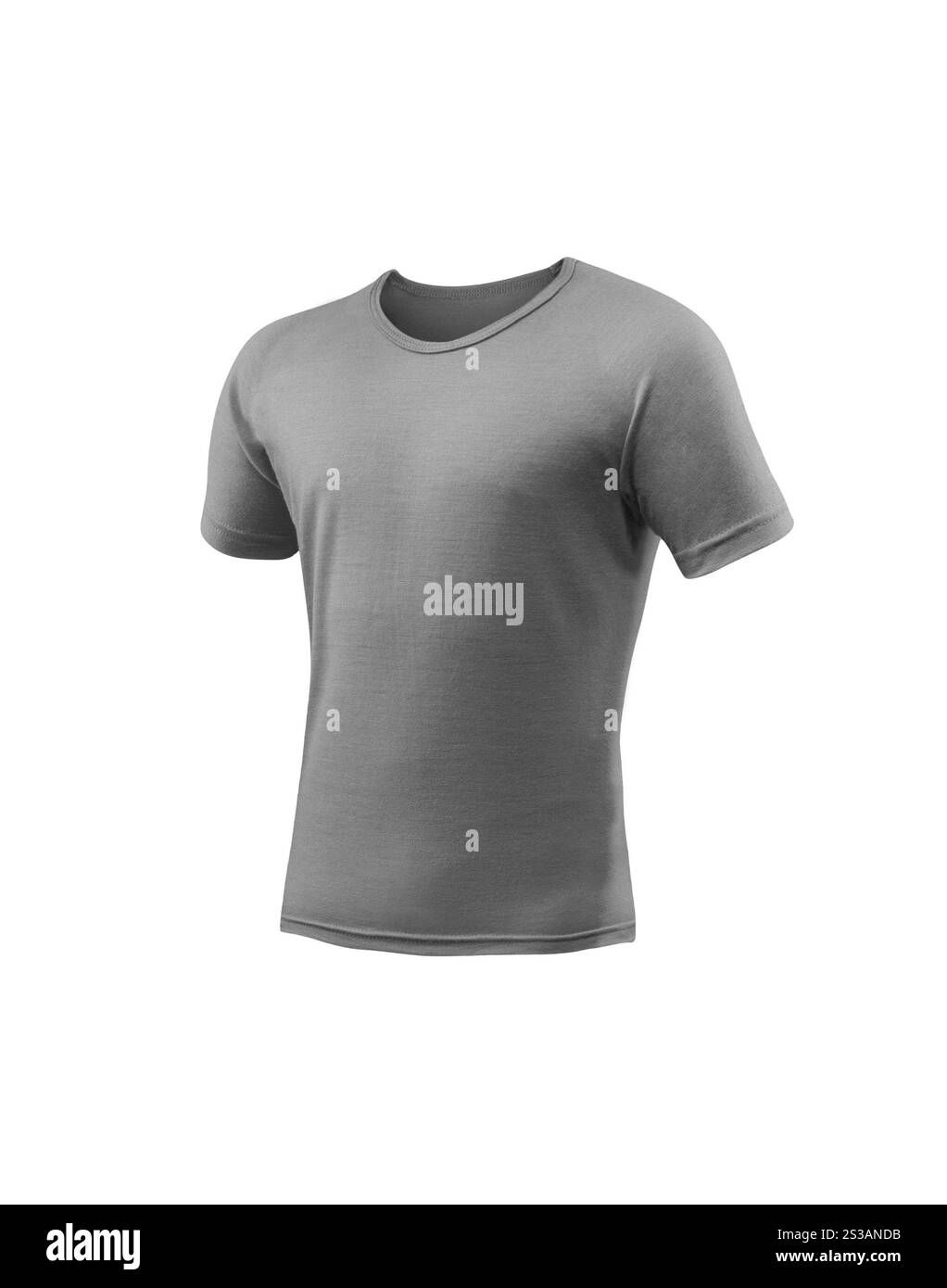 Graues T-Shirt isoliert. Blaues T-Shirt isoliert Stockfoto