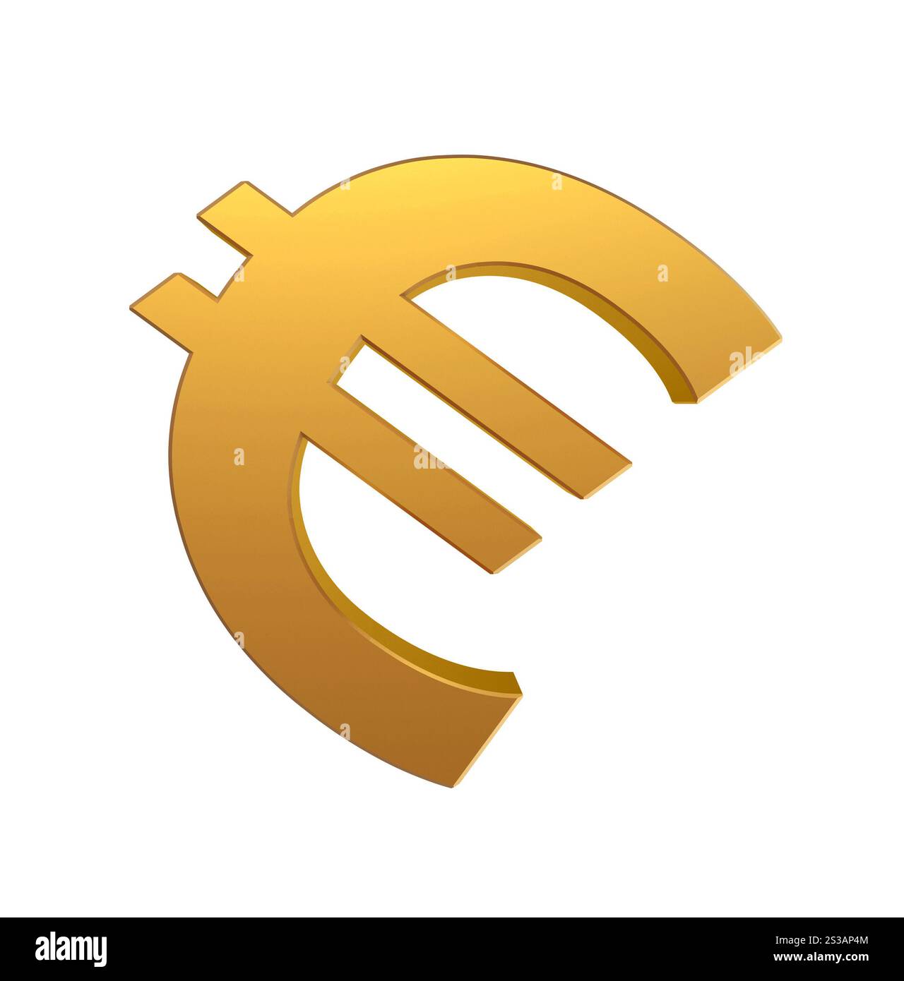 Goldenes Euro-Zeichen isoliert auf weißem Hintergrund. Goldenes Euro-Zeichen Stockfoto