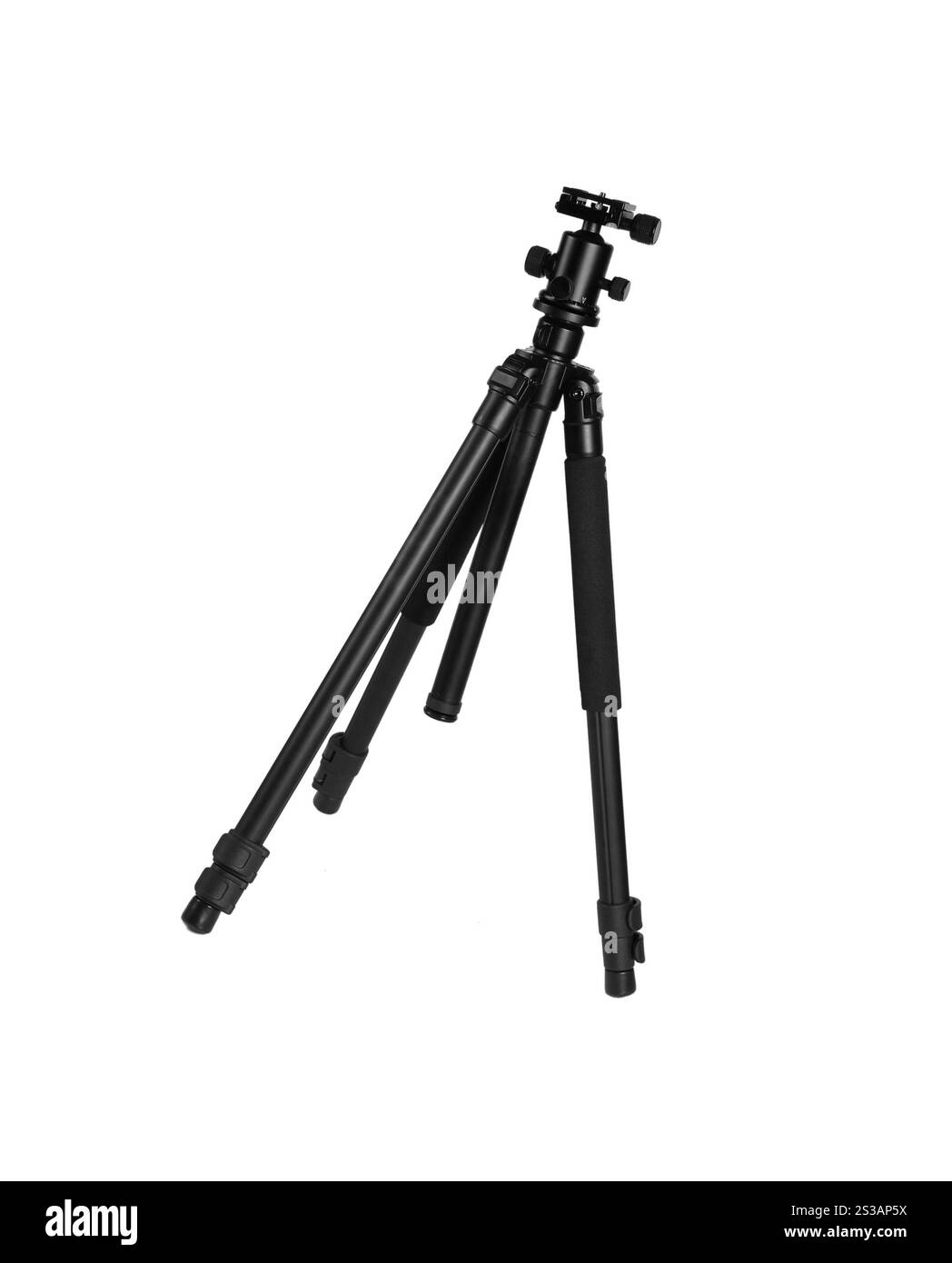 Fotostativ isoliert auf weißem Hintergrund. Fotostativ isoliert Stockfoto