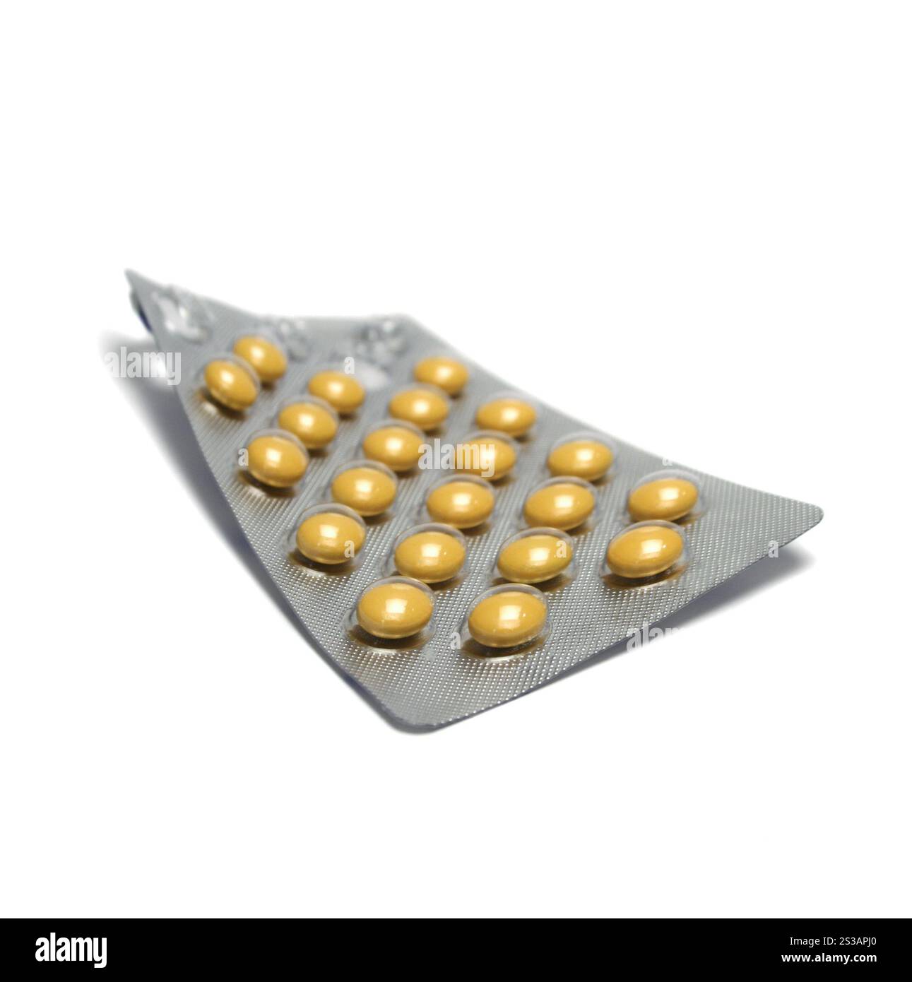 Viele medizinische Pillen isoliert auf weißem Hintergrund. Viele medizinische Pillen Stockfoto