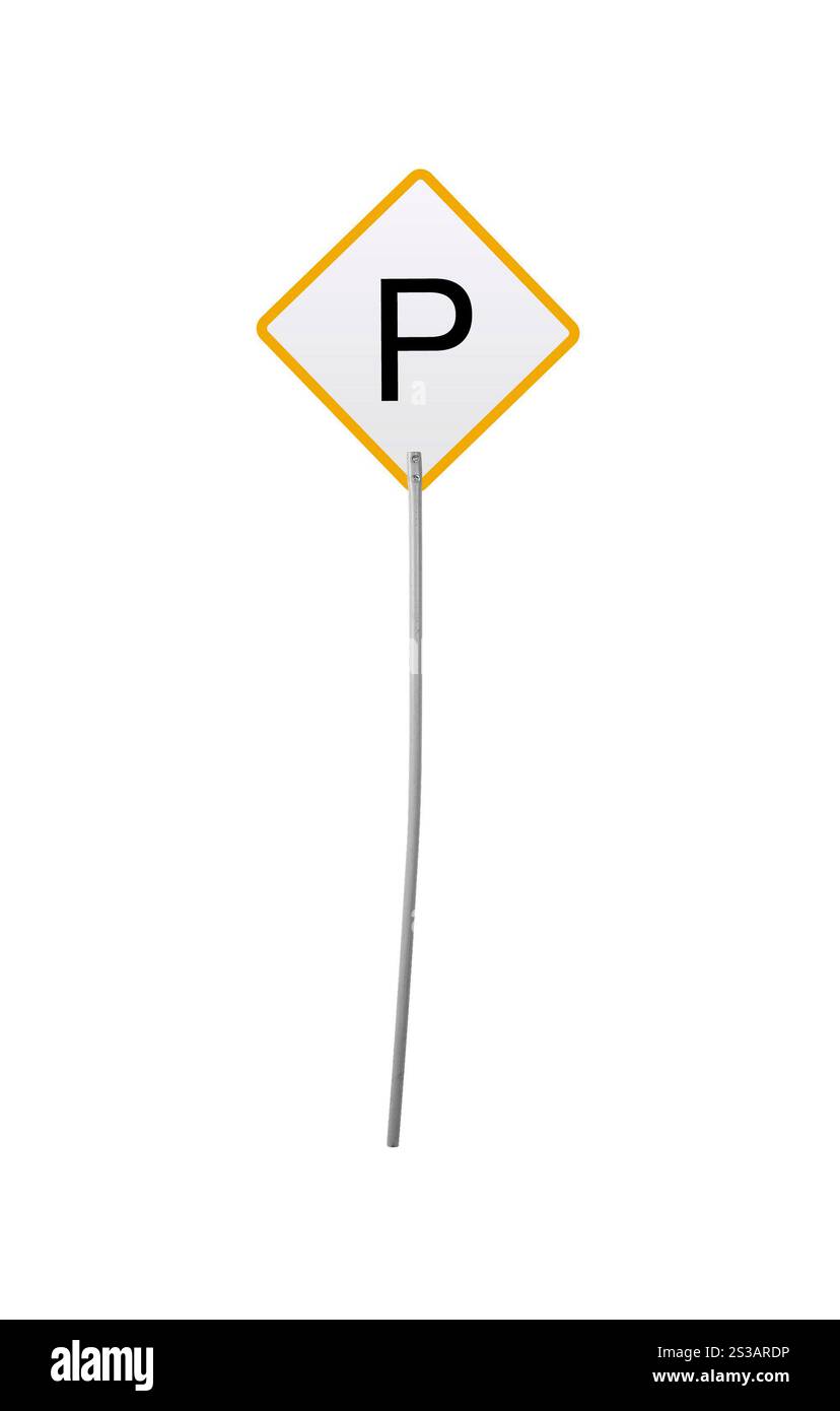 Parkschild für Autos isoliert Stockfoto