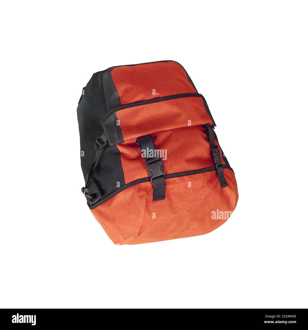 Roter Beutel isoliert auf weiß. Grüner Beutel isoliert auf weiß Stockfoto