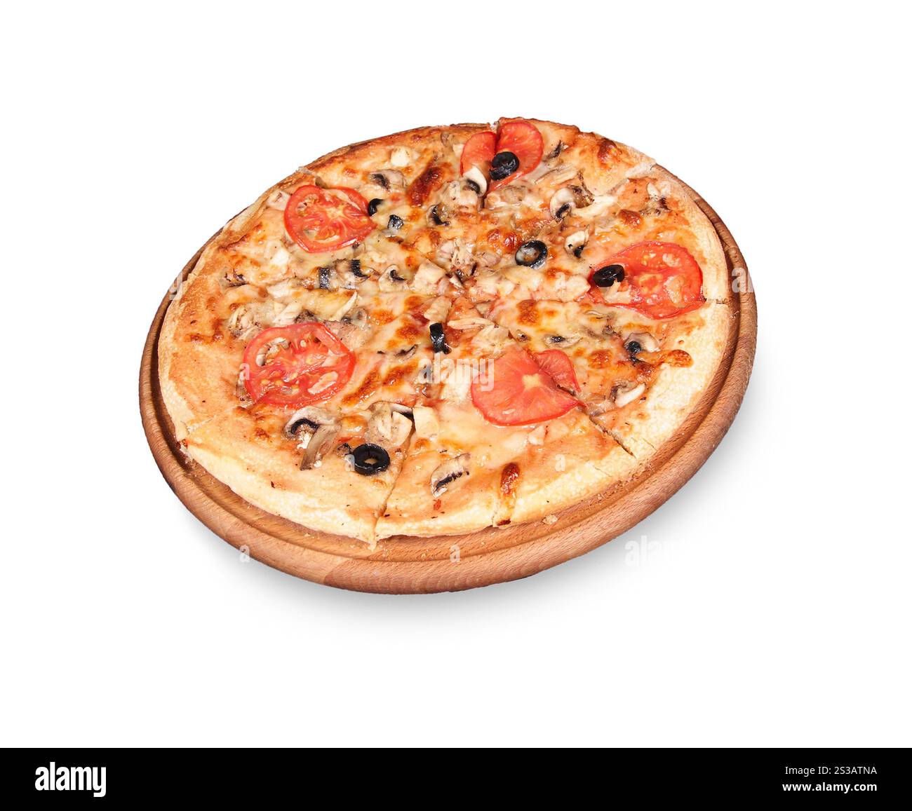 Pizza isoliert auf weißem Hintergrund. Pizza isoliert Stockfoto