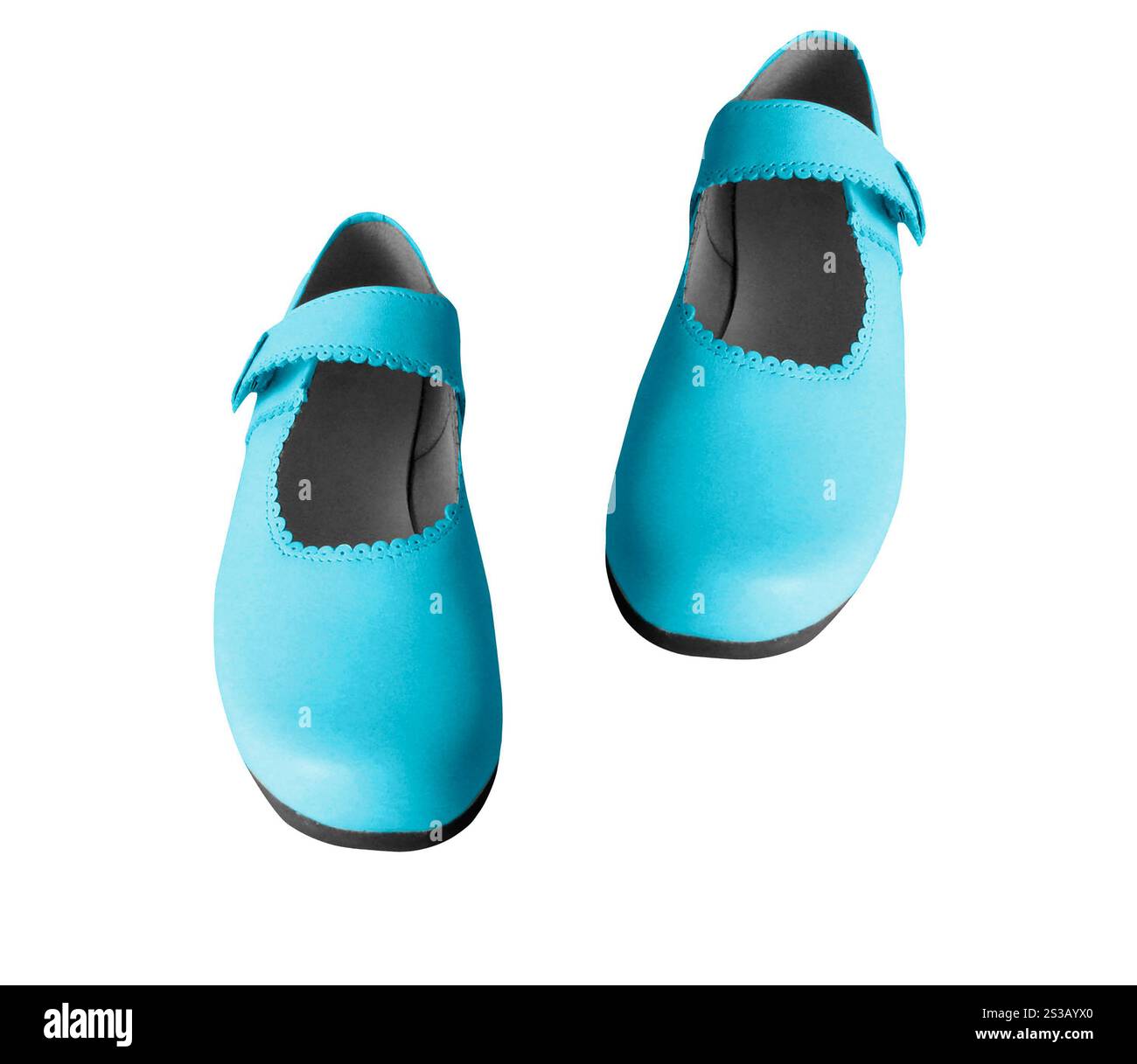 Blaue Pumps isoliert auf weißem Hintergrund Stockfoto