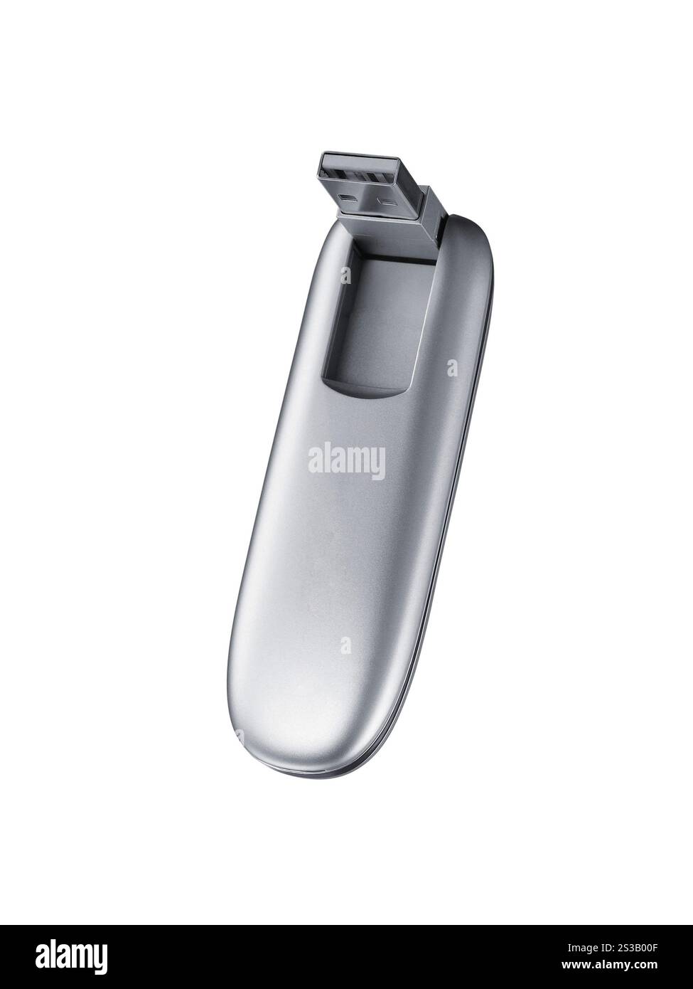 Flash-Laufwerk isoliert auf weißem Hintergrund. Flash-Laufwerk Stockfoto
