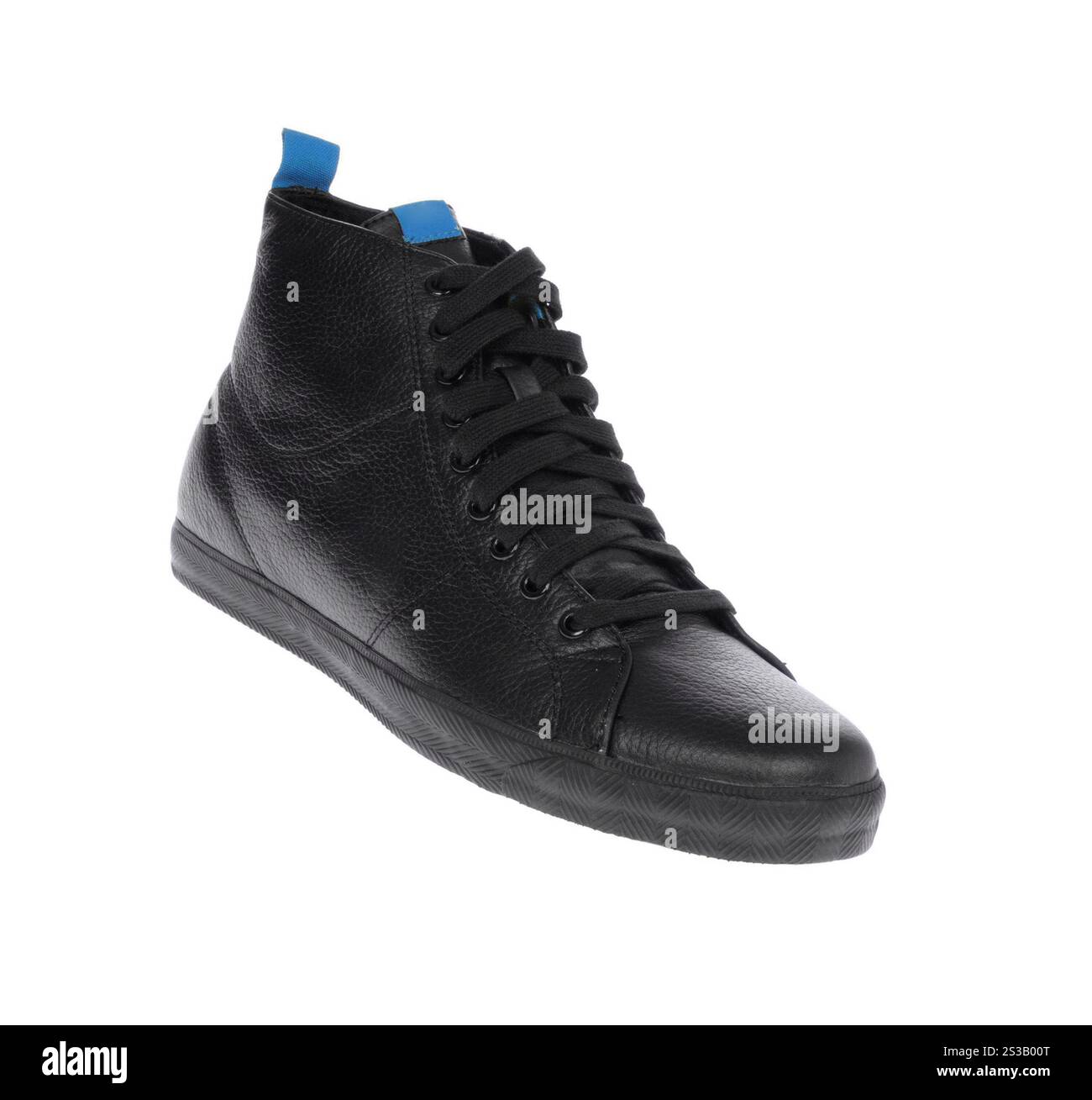 Schwarze Schuhe isoliert auf weißem Hintergrund. Schwarze Schuhe Stockfoto