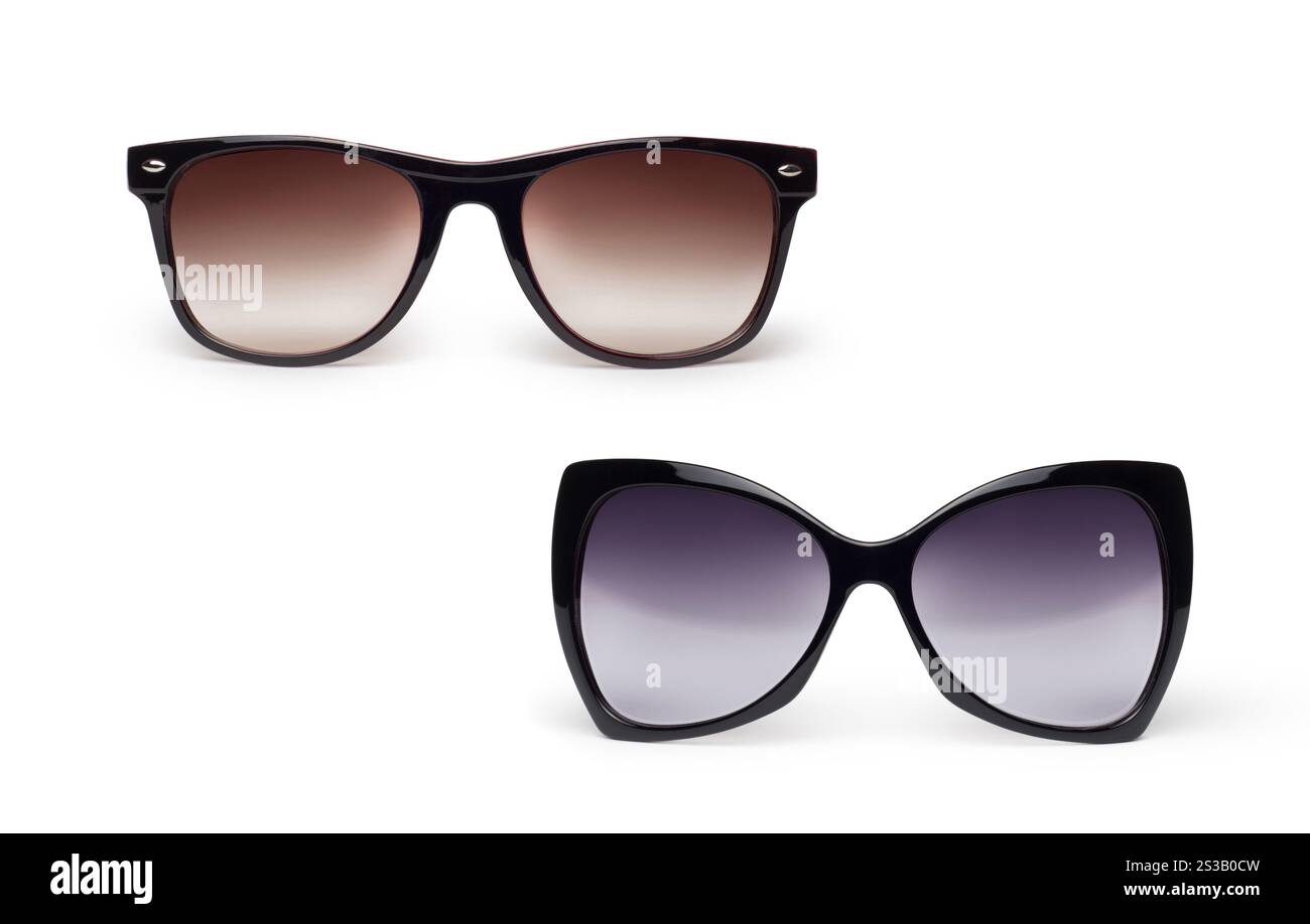Modische Sonnenbrille isoliert auf weiß. Modische Sonnenbrille Stockfoto