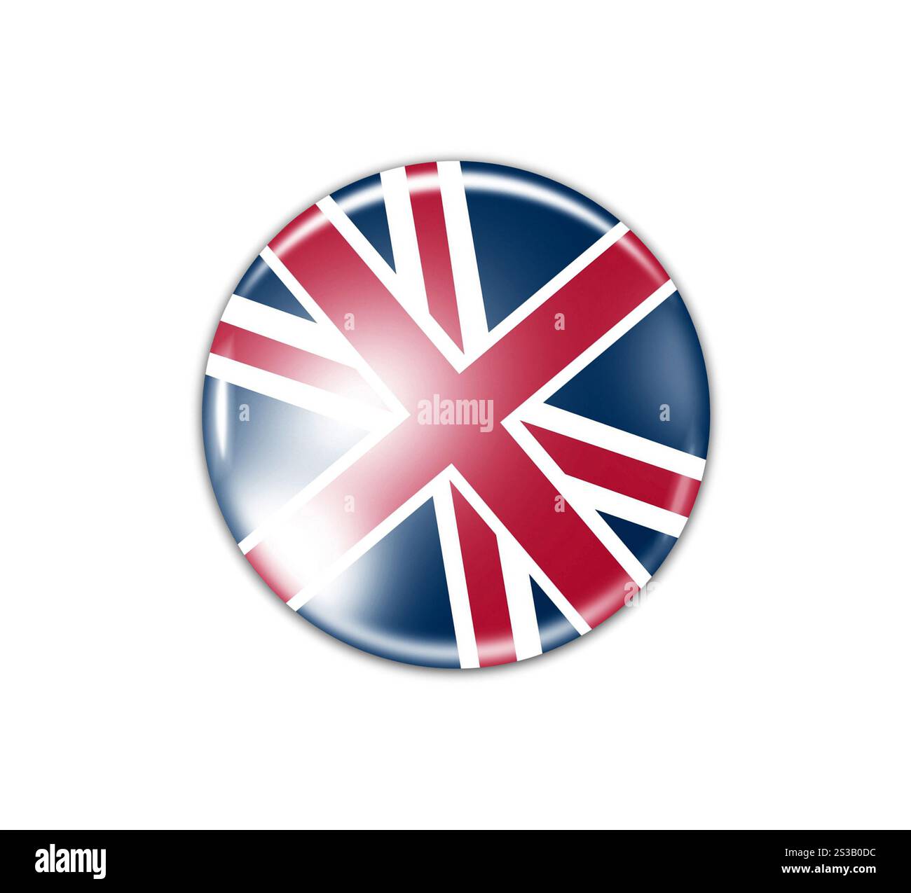 Flaggenabzeichen - Großbritannien isoliert auf weißem Hintergrund. Flaggenabzeichen - Großbritannien Stockfoto