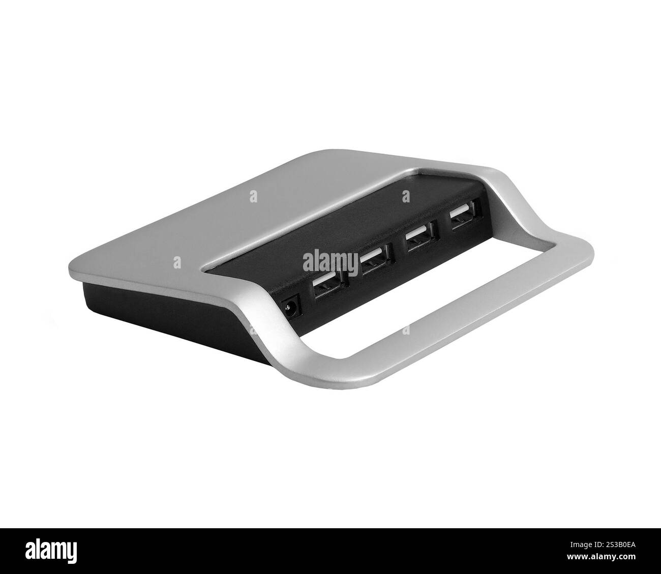 Seitenansicht der USB-Anschlüsse eines Laptops. USB-Anschlüsse des Computers Stockfoto