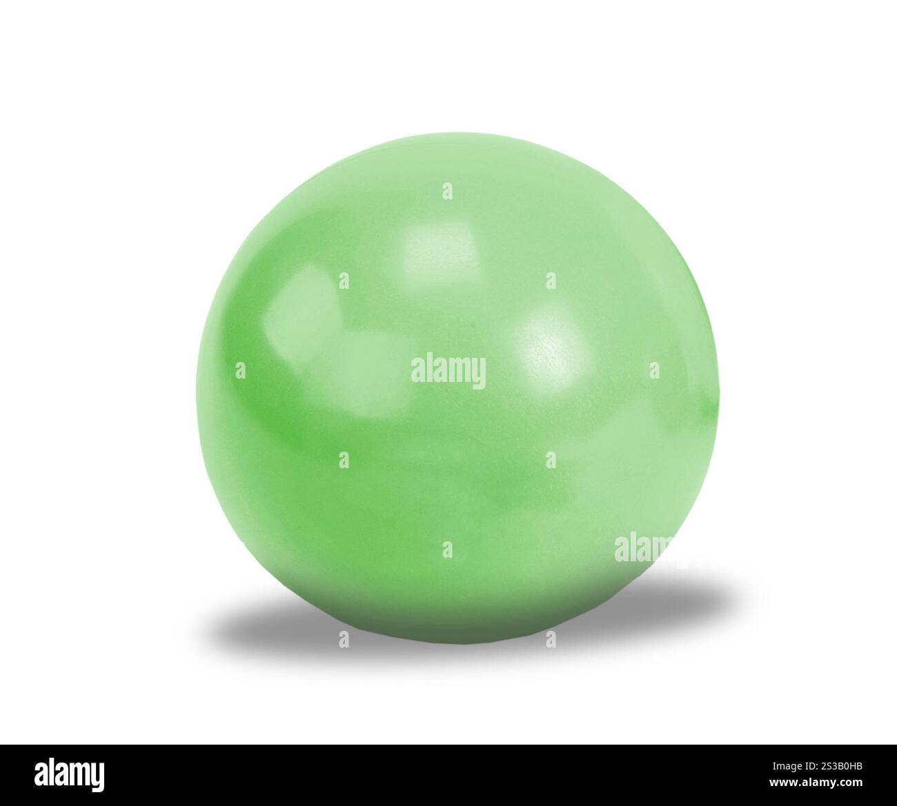 Grüner Fitnessball für Sport. Violetter Turnball für Sport Stockfoto