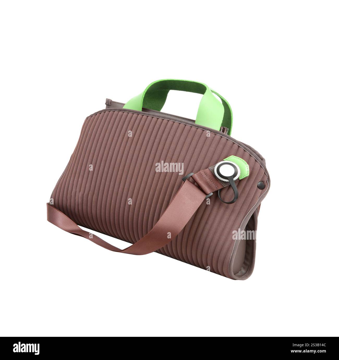 Roter Beutel. Grüne Tasche Stockfoto