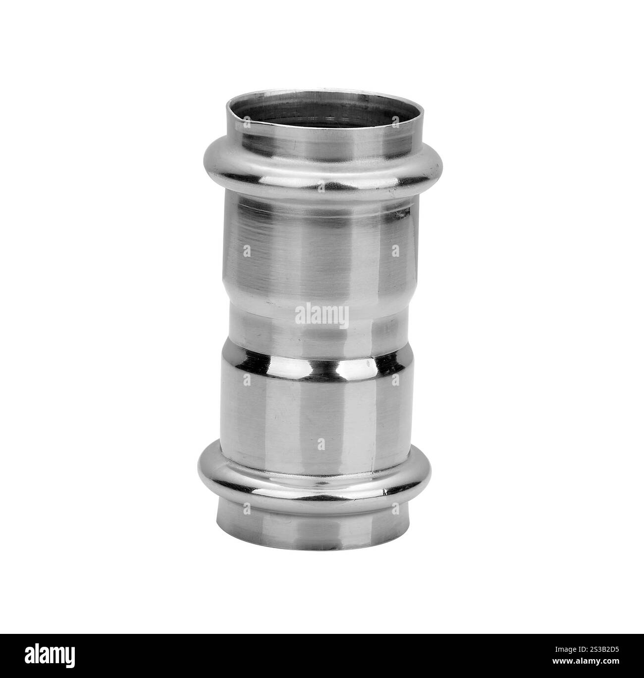 Aluminiumrohr isoliert auf weißem Hintergrund. Aluminiumrohr Stockfoto