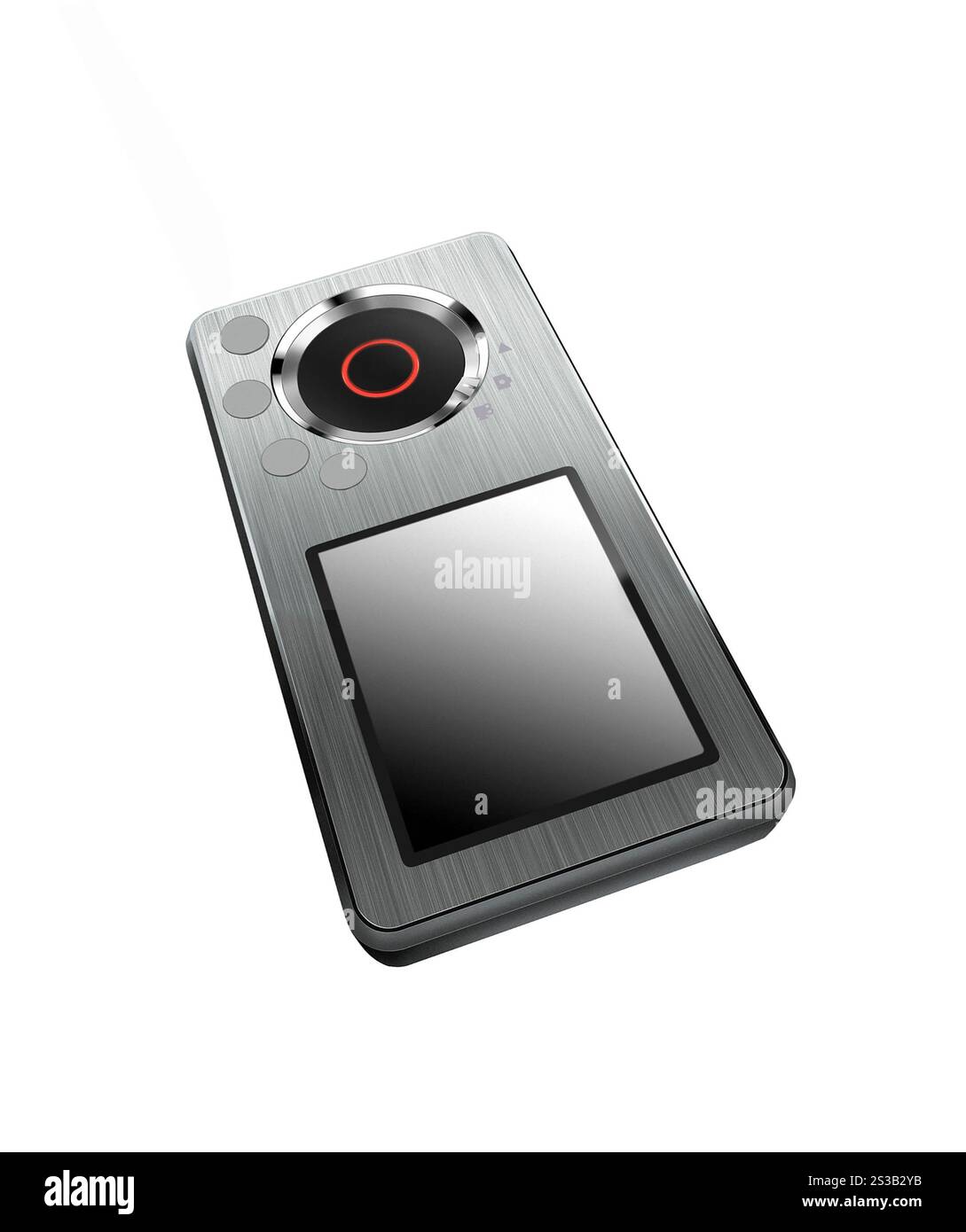 Kleiner MP3-Player isoliert auf weiß. Kleiner MP3-Player isoliert Stockfoto