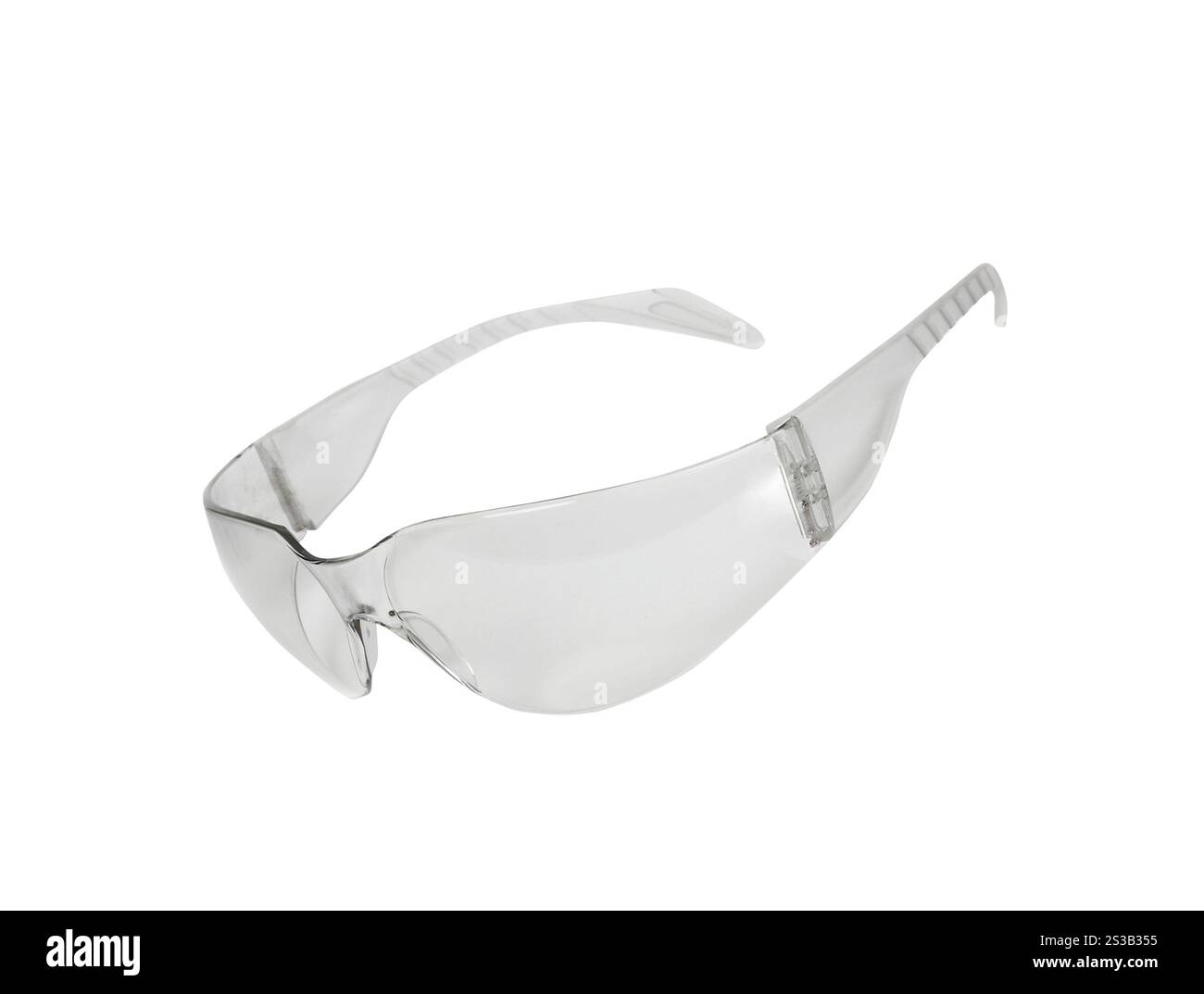 Schutzbrille isoliert auf weißem Hintergrund. Schutzbrille isoliert Stockfoto
