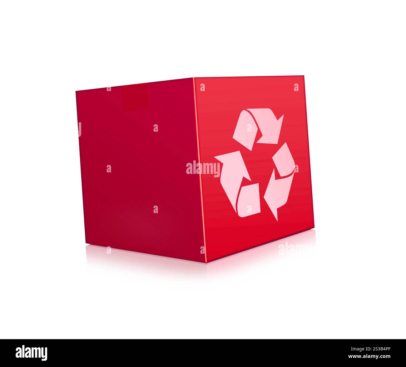 Rotes Feld steht für Recycling. Blaues Feld steht für Recycling Stockfoto