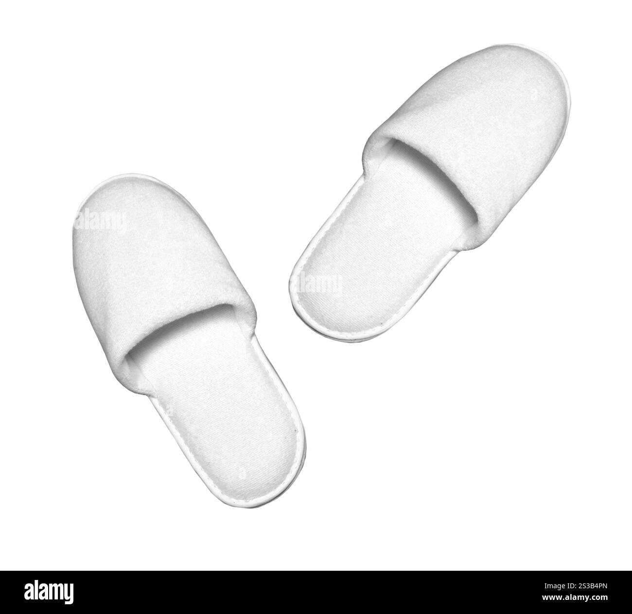 Weiße legere Hausschuhe auf weißem Hintergrund. Weiße legere Hausschuhe Stockfoto