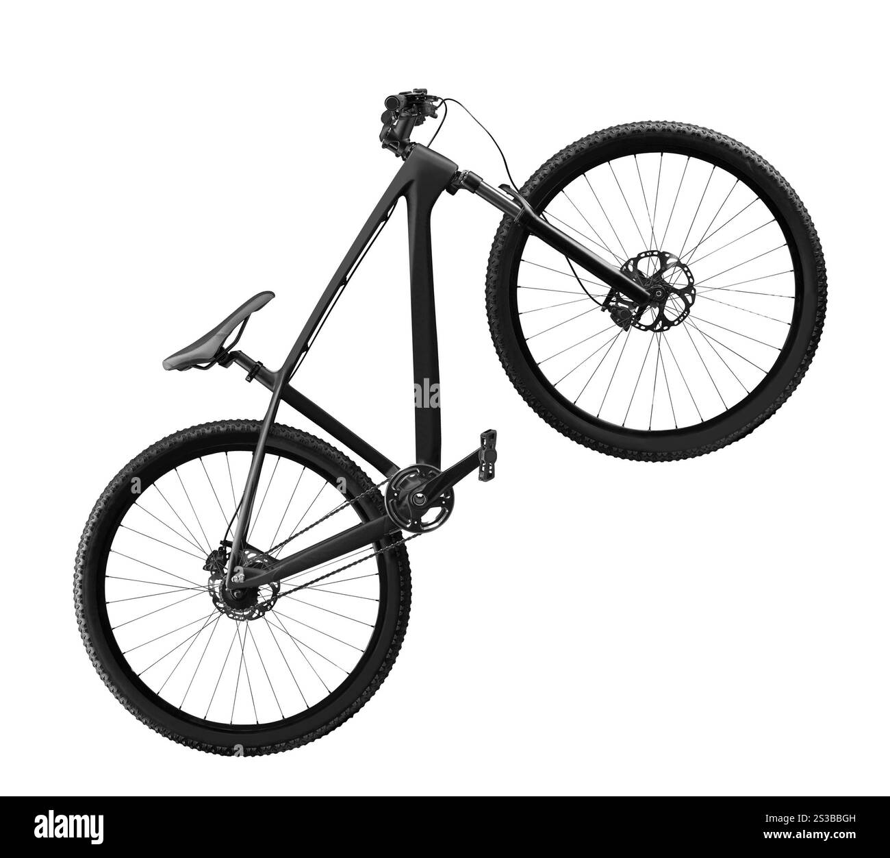 Ein weißes Mountainbike isoliert Stockfoto