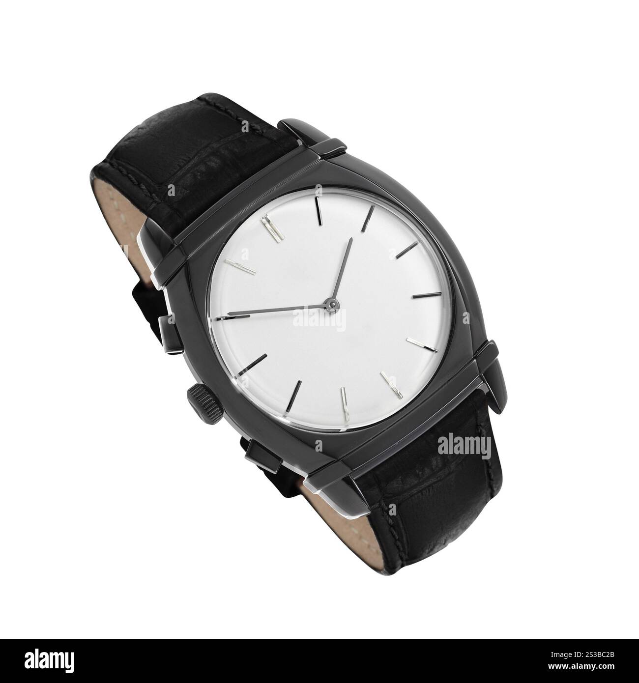 Männer Armbanduhr isoliert auf weiß Stockfoto