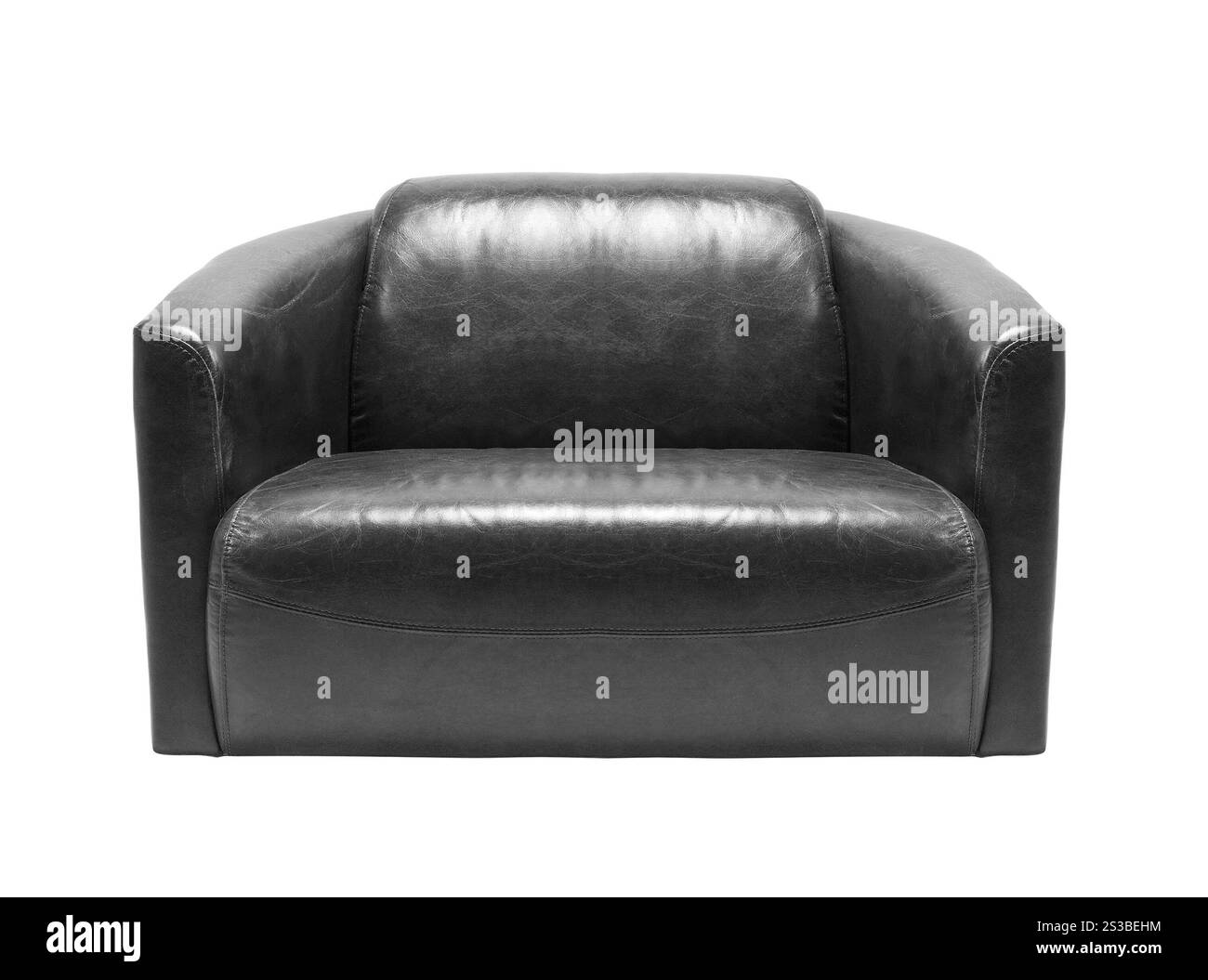Ledersessel isoliert auf weißem Hintergrund. Ledersessel isoliert Stockfoto