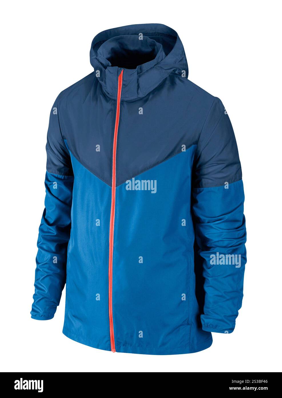 Blaue Jacke. Violette Jacke Stockfoto